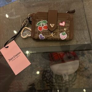 Juicy Couture Brown Card Holder with Heart Charm